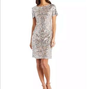 R & M Richards Embellished Sequinned Sheath Dress